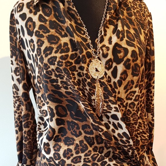 CARTISE Animal print Blouse, Sz M. - Picture 3 of 9